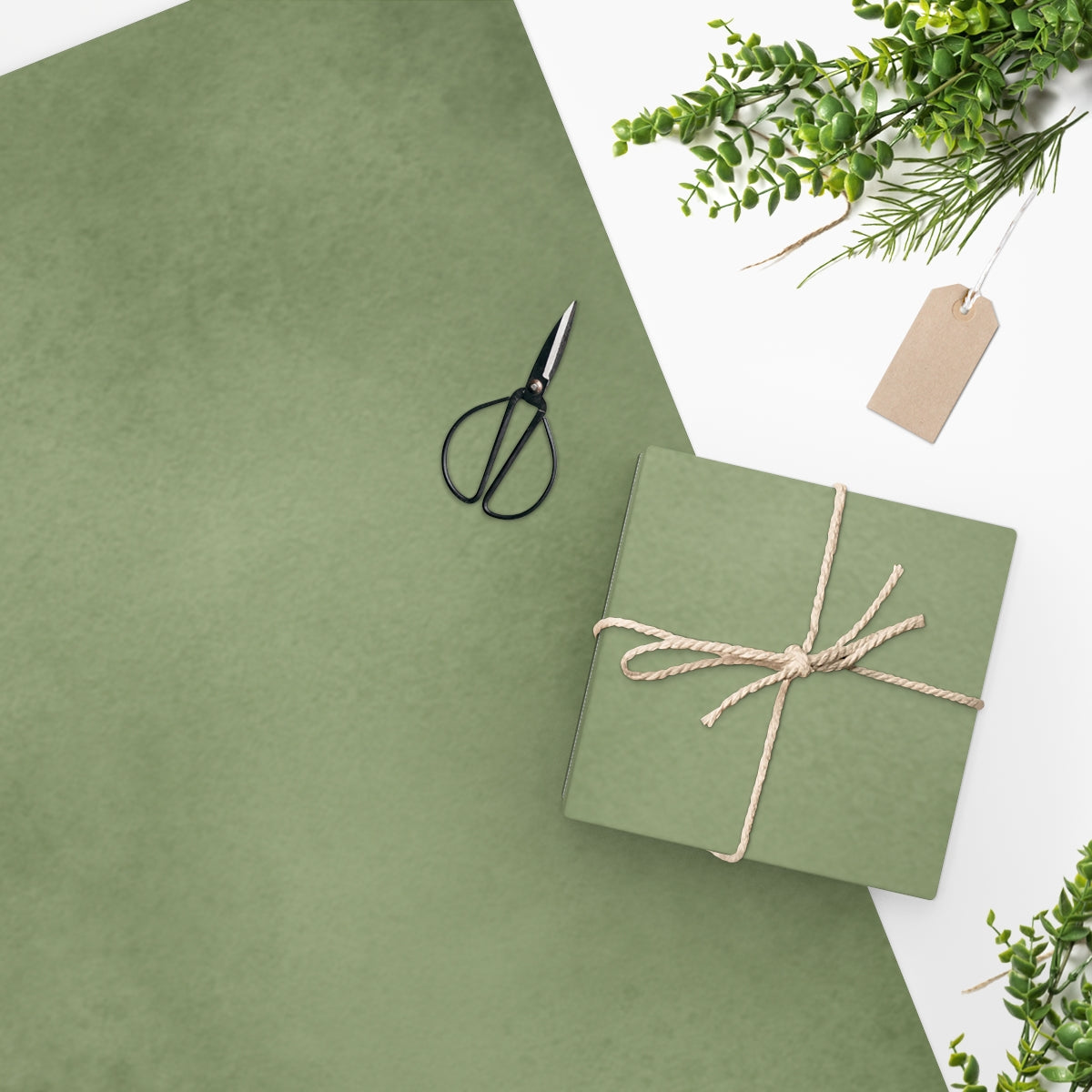 Green Watercolor Solid Wrapping Paper