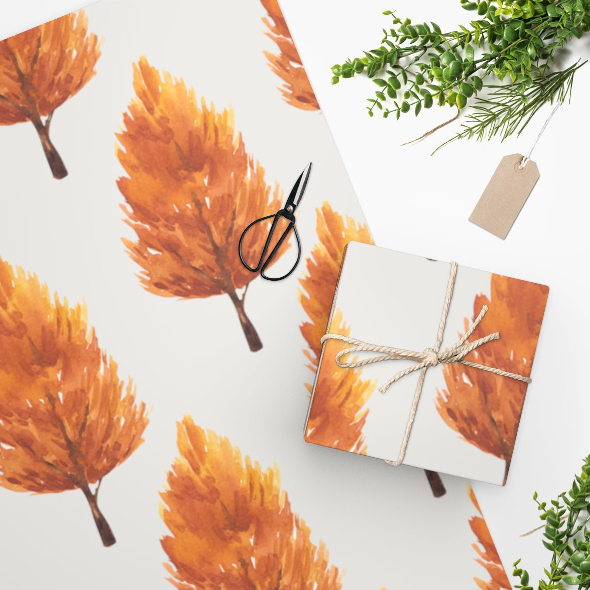 White Maple Woods Autumn Wrapping Paper