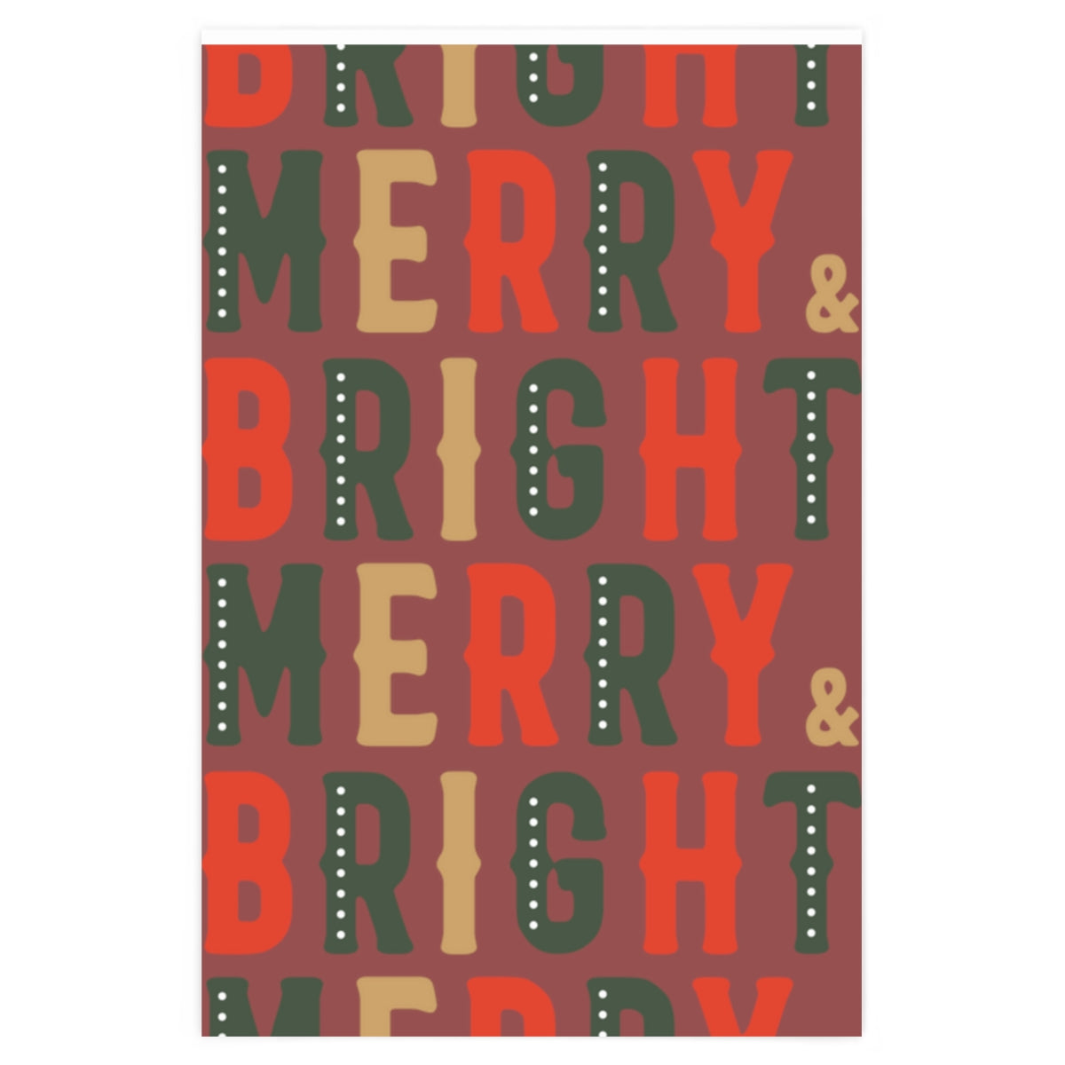 Red Merry & Bright Christmas Wrapping Paper