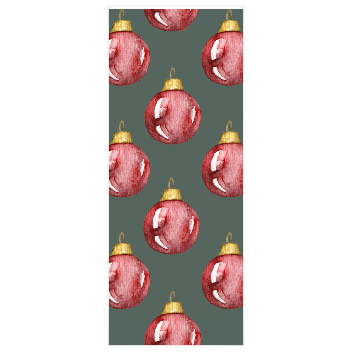 Green Watercolor Ornament Christmas Wrapping Paper