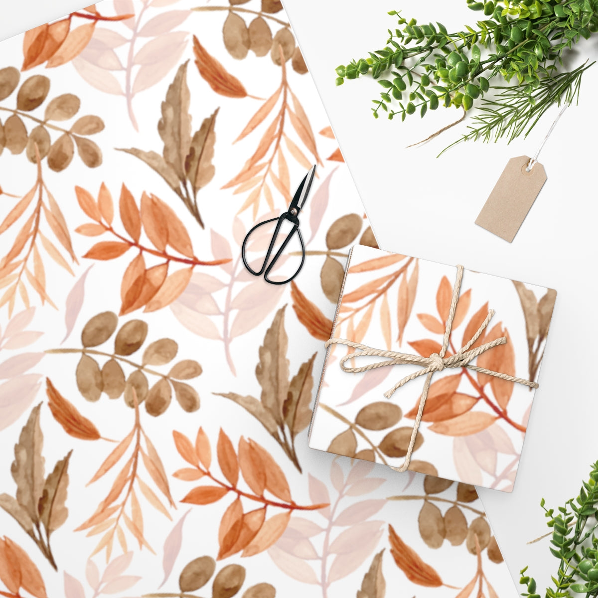 Watercolor Leaves Autumn Wrapping Paper