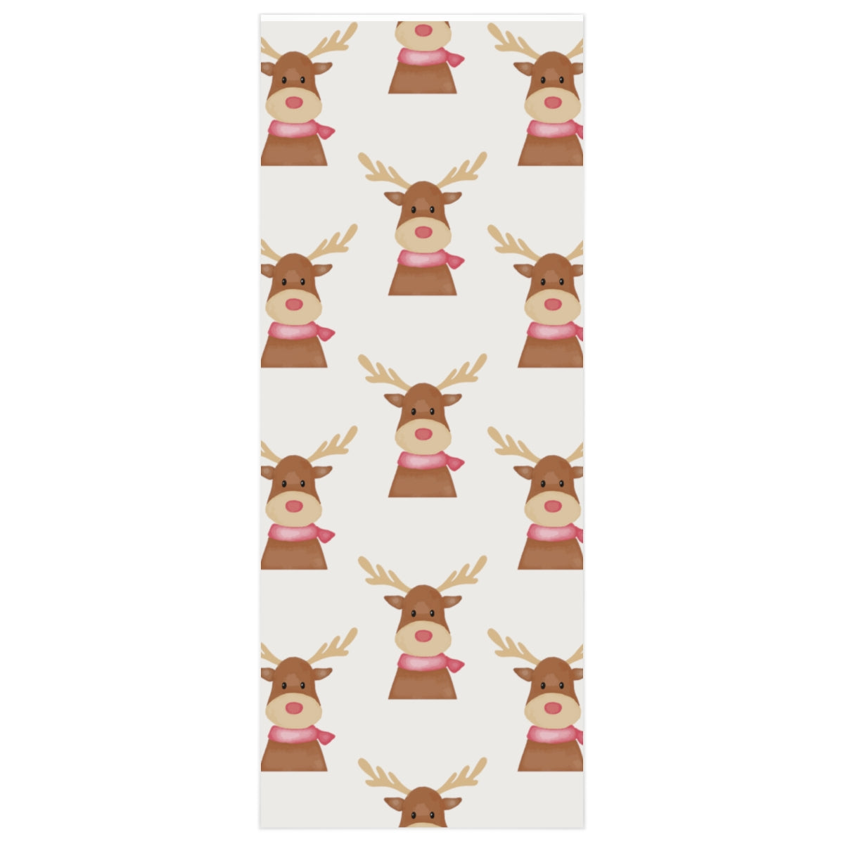 White Cozy Reindeer Christmas Wrapping Paper