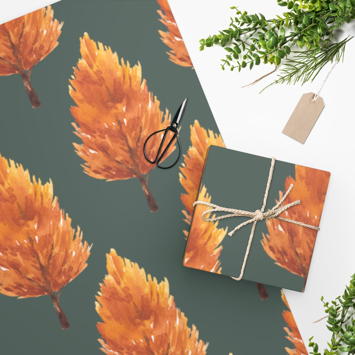 Copy of Green Maple Woods Autumn Wrapping Paper
