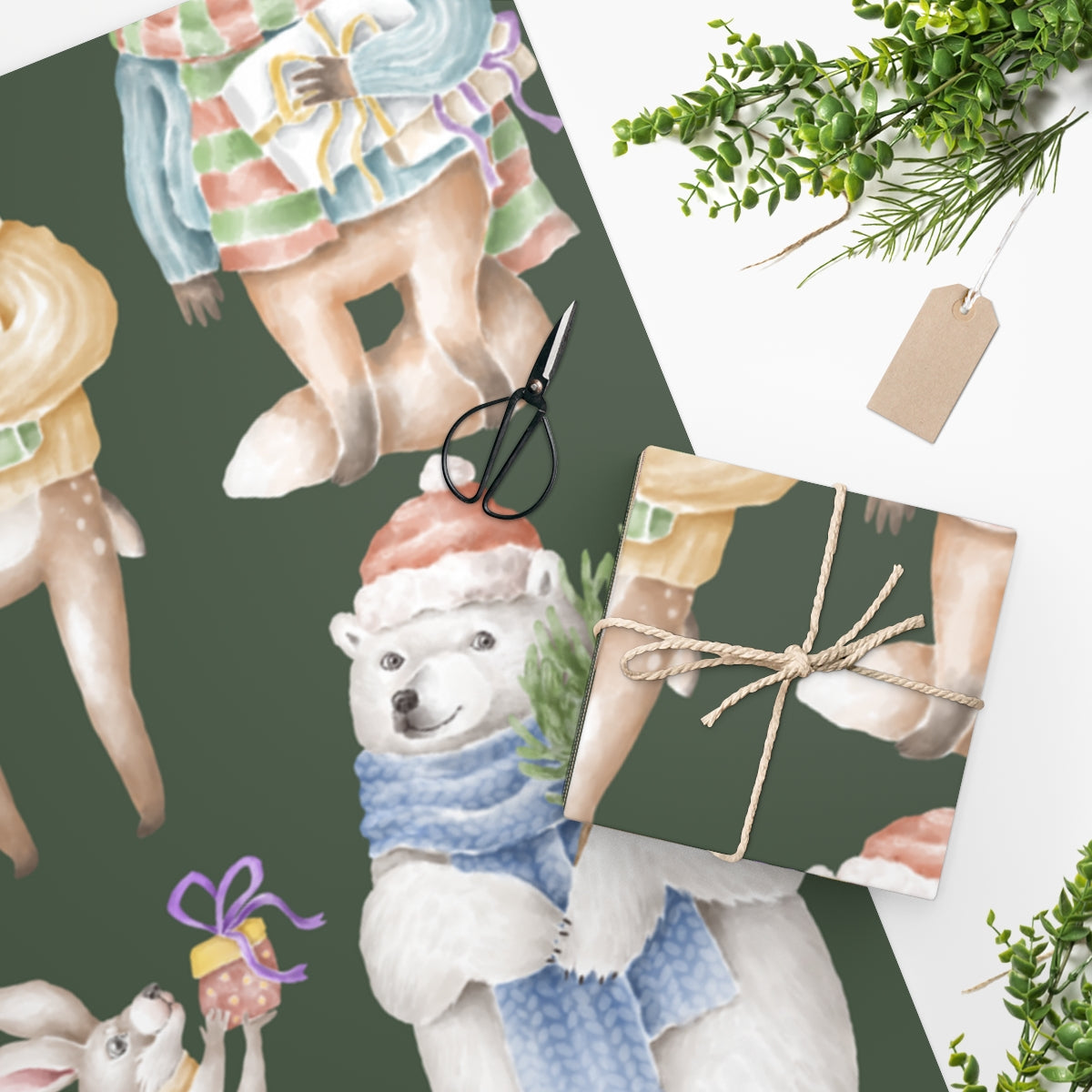 Cozy Forest Friends Christmas Wrapping Paper