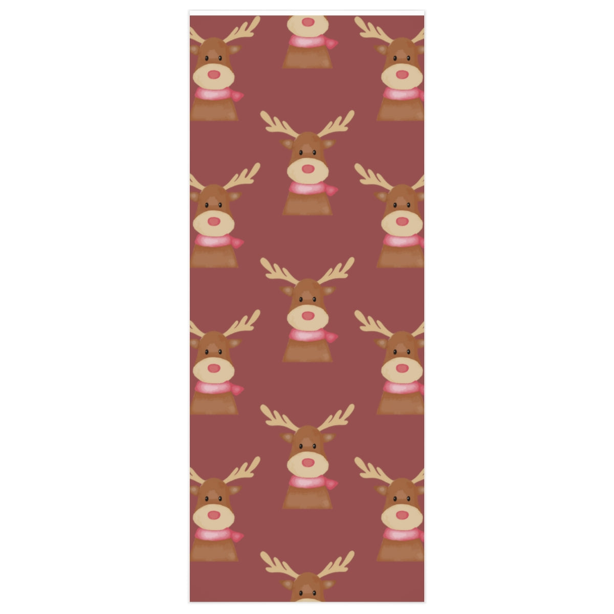 Red Cozy Reindeer Christmas Wrapping Paper