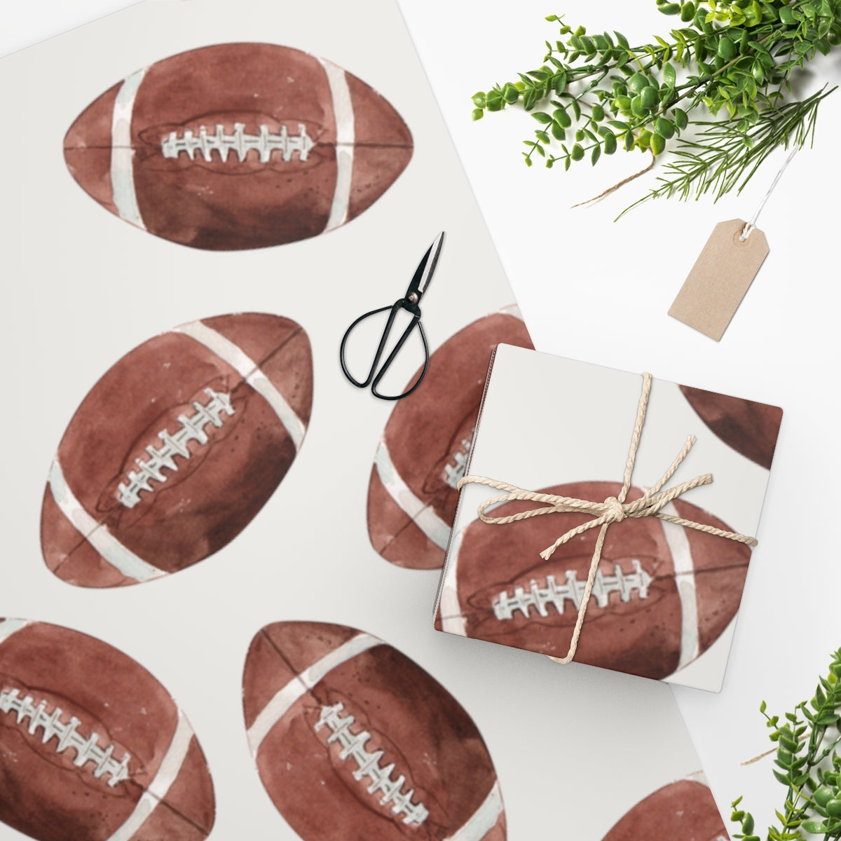 White Football Team Spirit Wrapping Paper