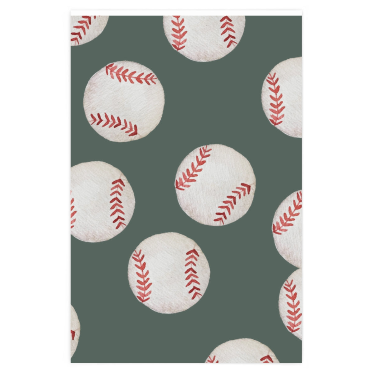 Green Baseball Team Spirit Wrapping Paper