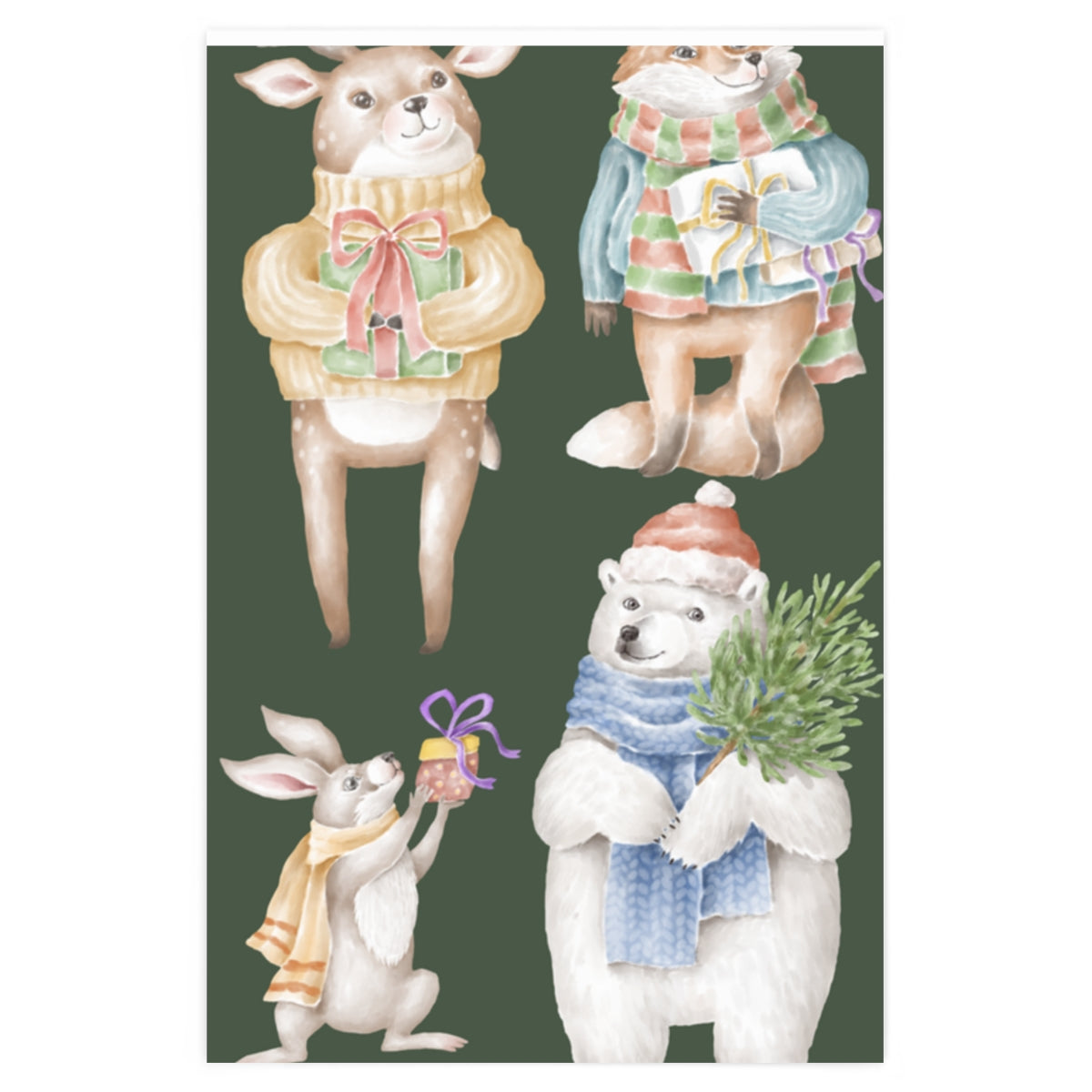 Cozy Forest Friends Christmas Wrapping Paper