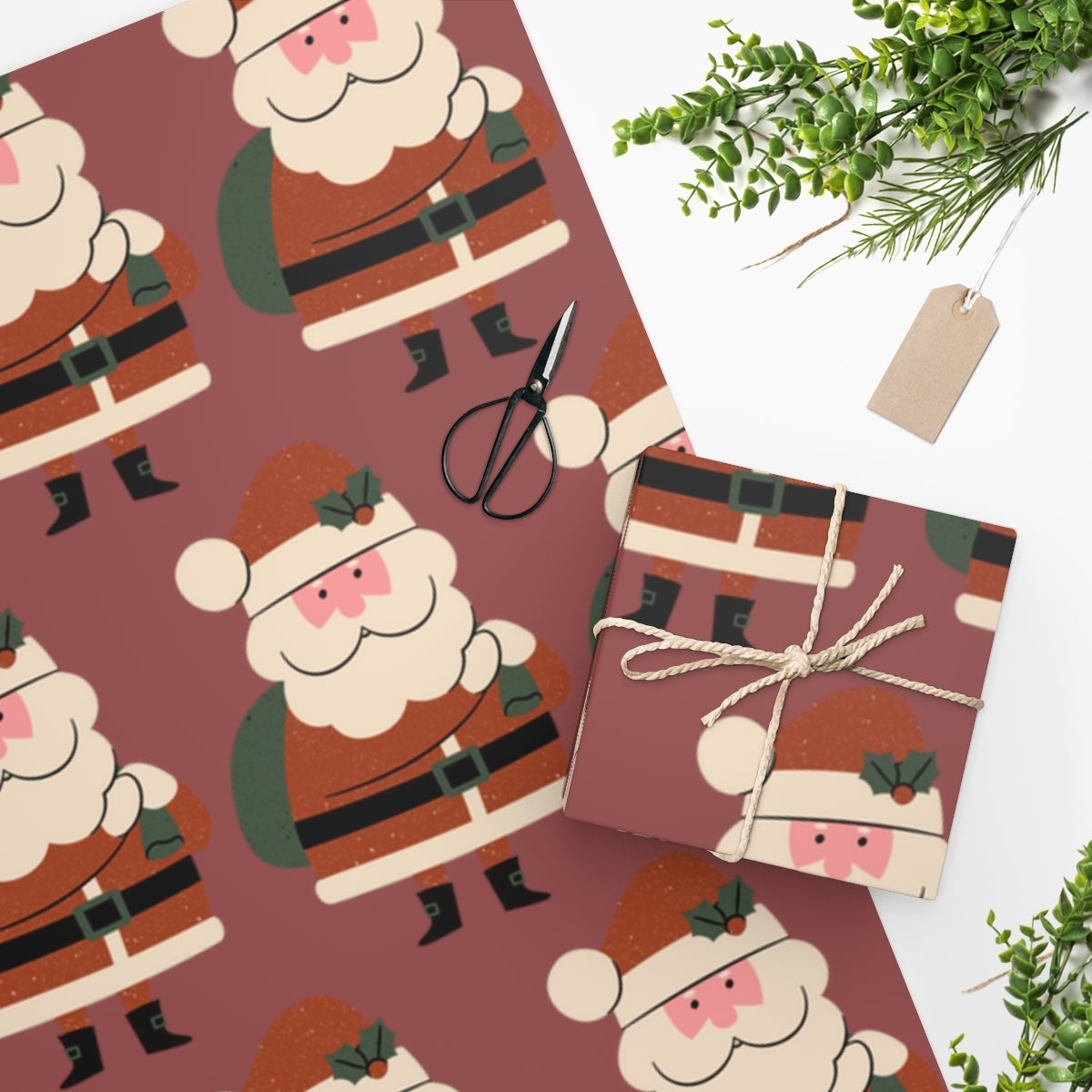 Red Santa Claus Lane Christmas Wrapping Paper