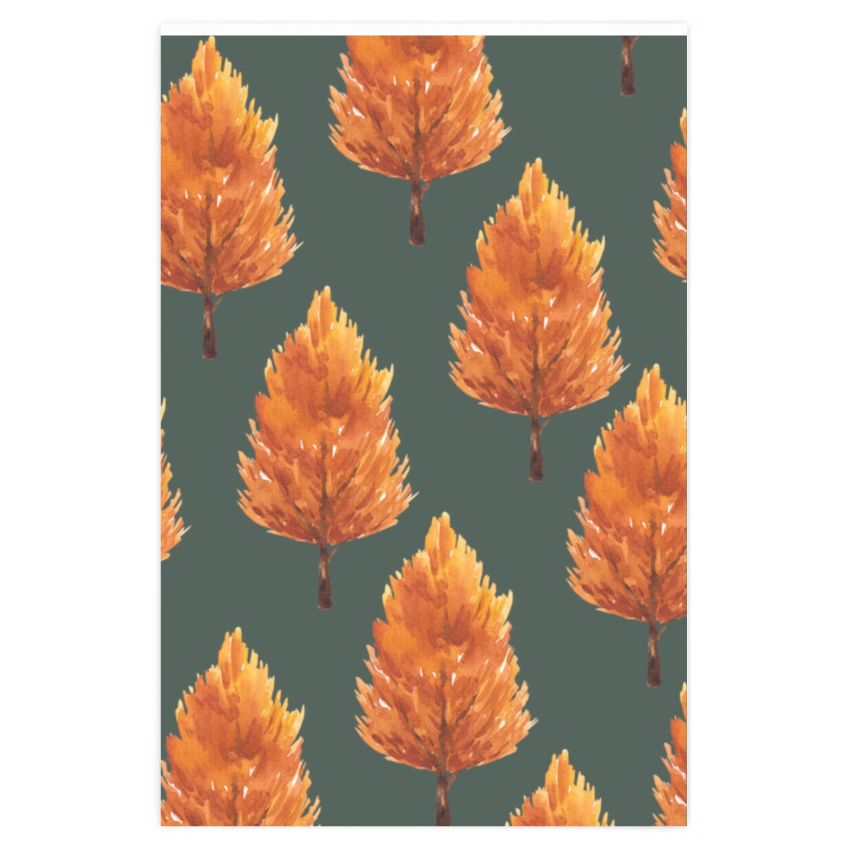 Green Maple Woods Autumn Wrapping Paper