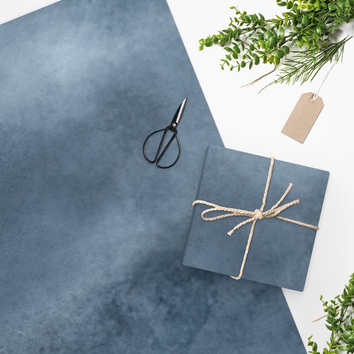 Blue Watercolor Solid Wrapping Paper
