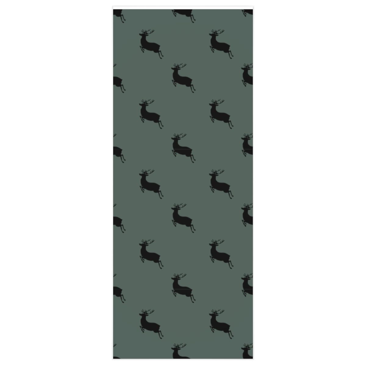 Green Flying Reindeer Christmas Wrapping Paper