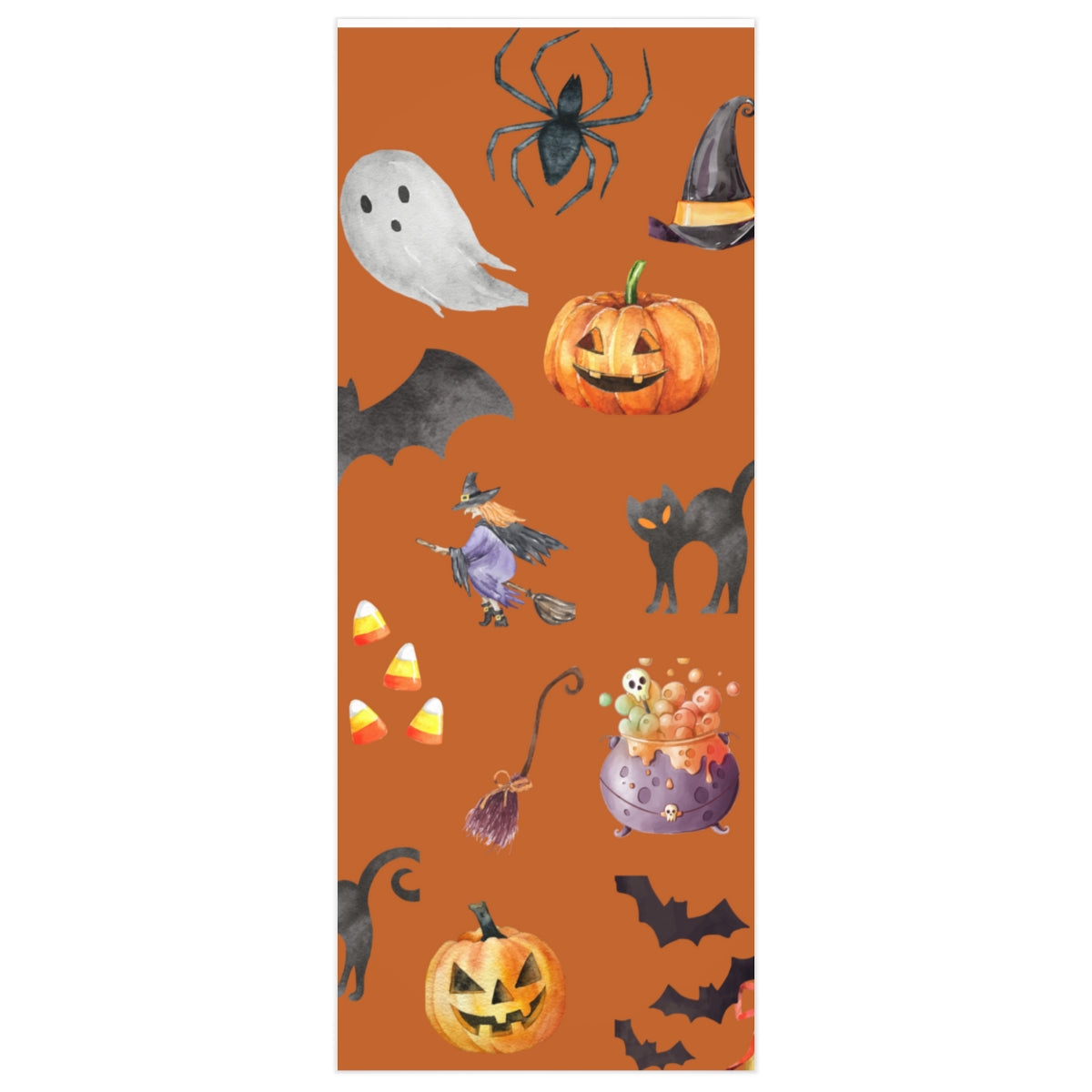 Orange Spooky Friends Autumn Wrapping Paper