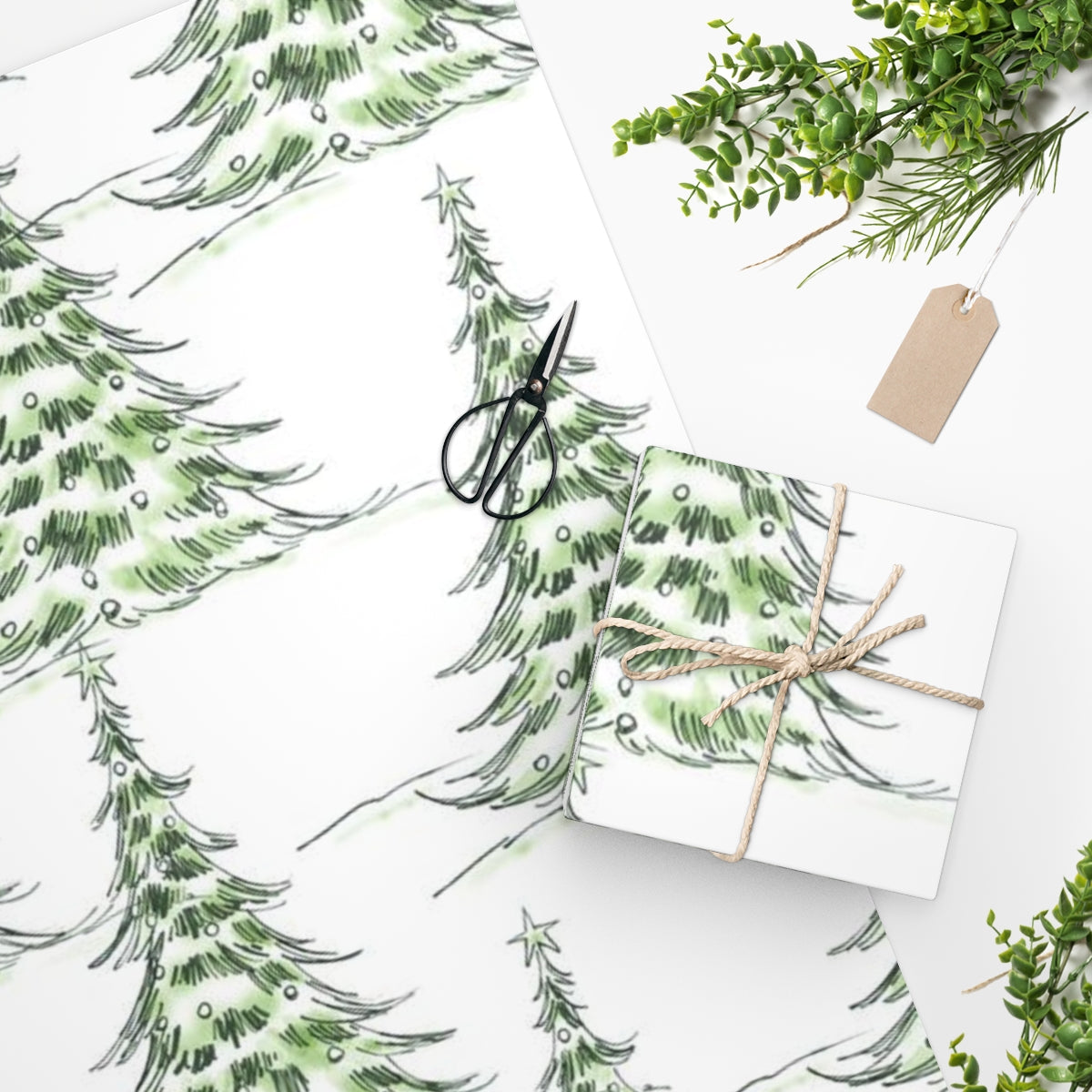 Water Color Tree Wrapping Paper