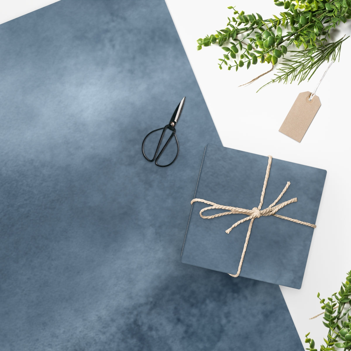 Blue Watercolor Solid Wrapping Paper
