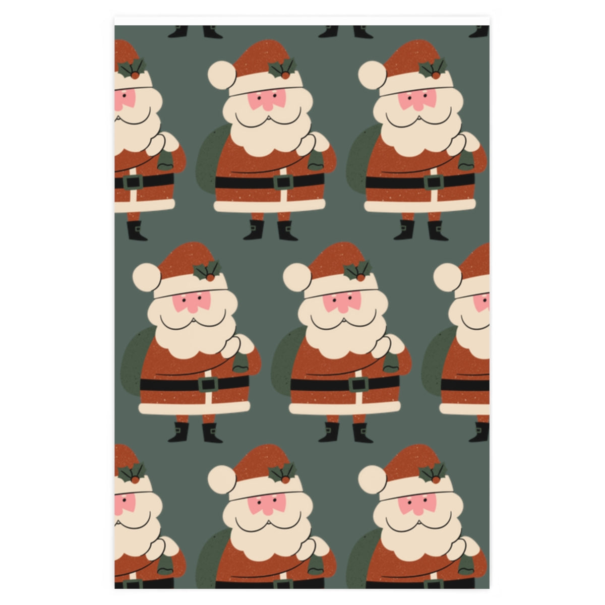 Green Santa Claus Lane Christmas Wrapping Paper