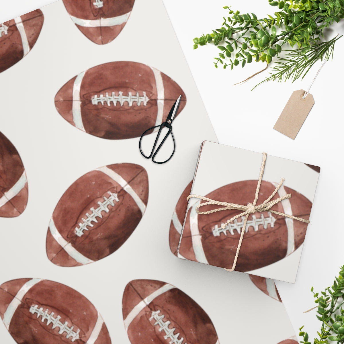 White Football Team Spirit Wrapping Paper