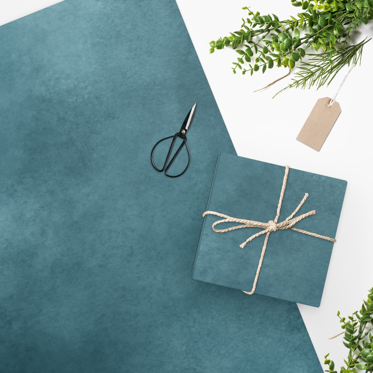 Dark Teal Watercolor Solid Wrapping Paper