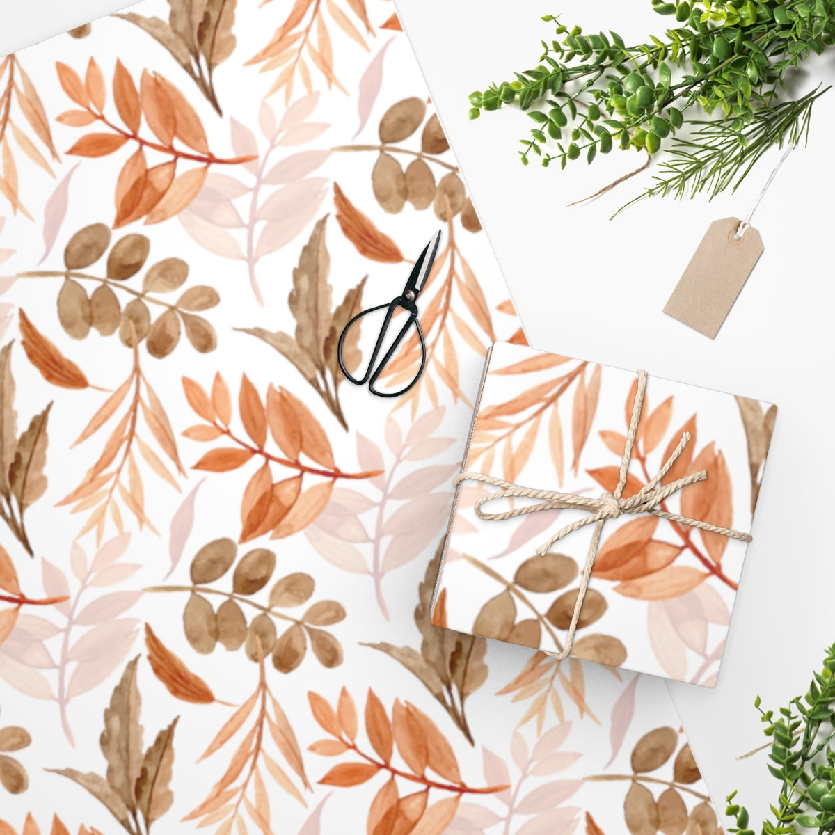 Watercolor Leaves Autumn Wrapping Paper