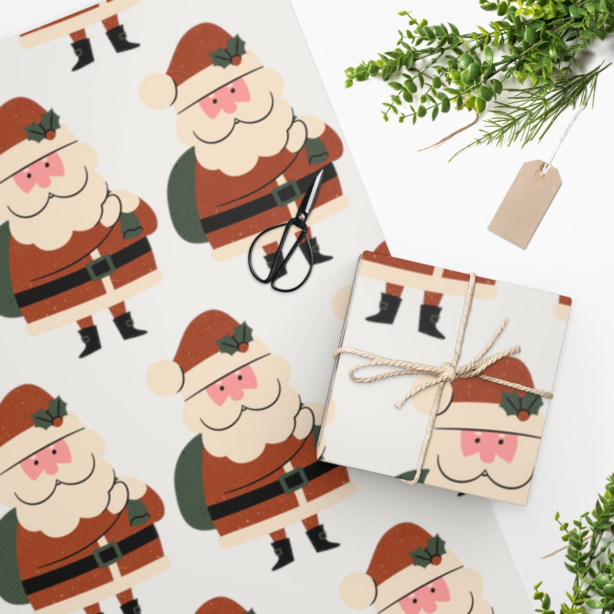 White Santa Claus Lane Christmas Wrapping Paper