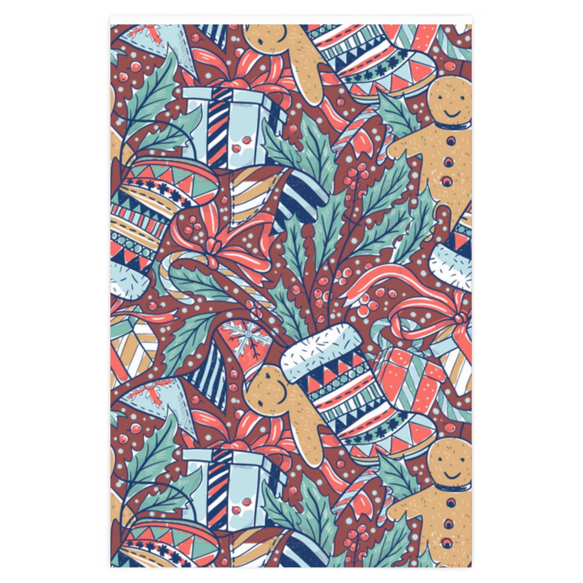 Red Stocking Stuffer Christmas Wrapping Paper