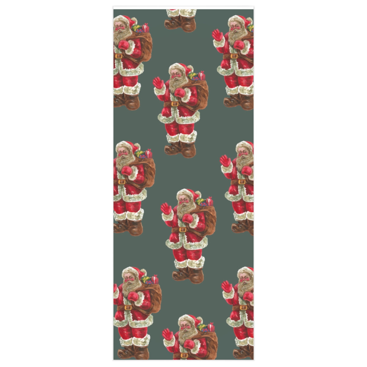 Green Santa Christmas Wrapping Paper