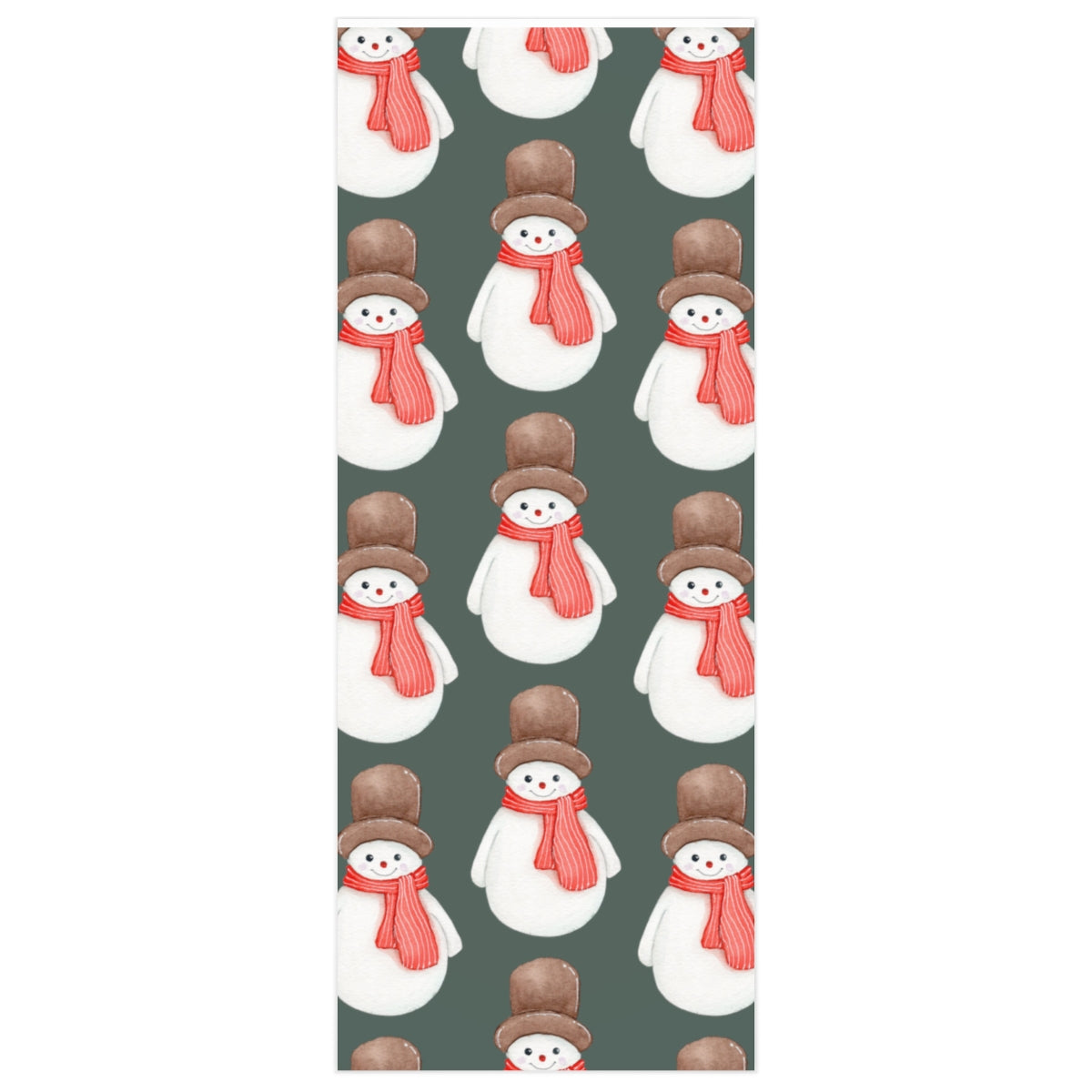 Green Cozy Snowman Christmas Wrapping Paper