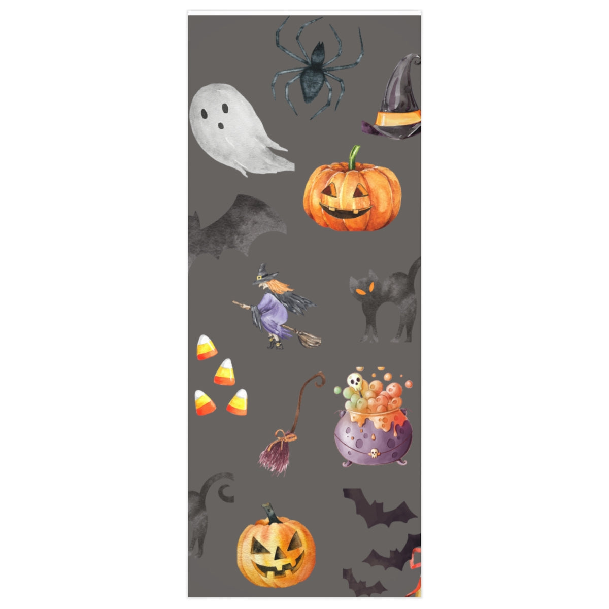 Grey Spooky Friends Autumn Wrapping Paper