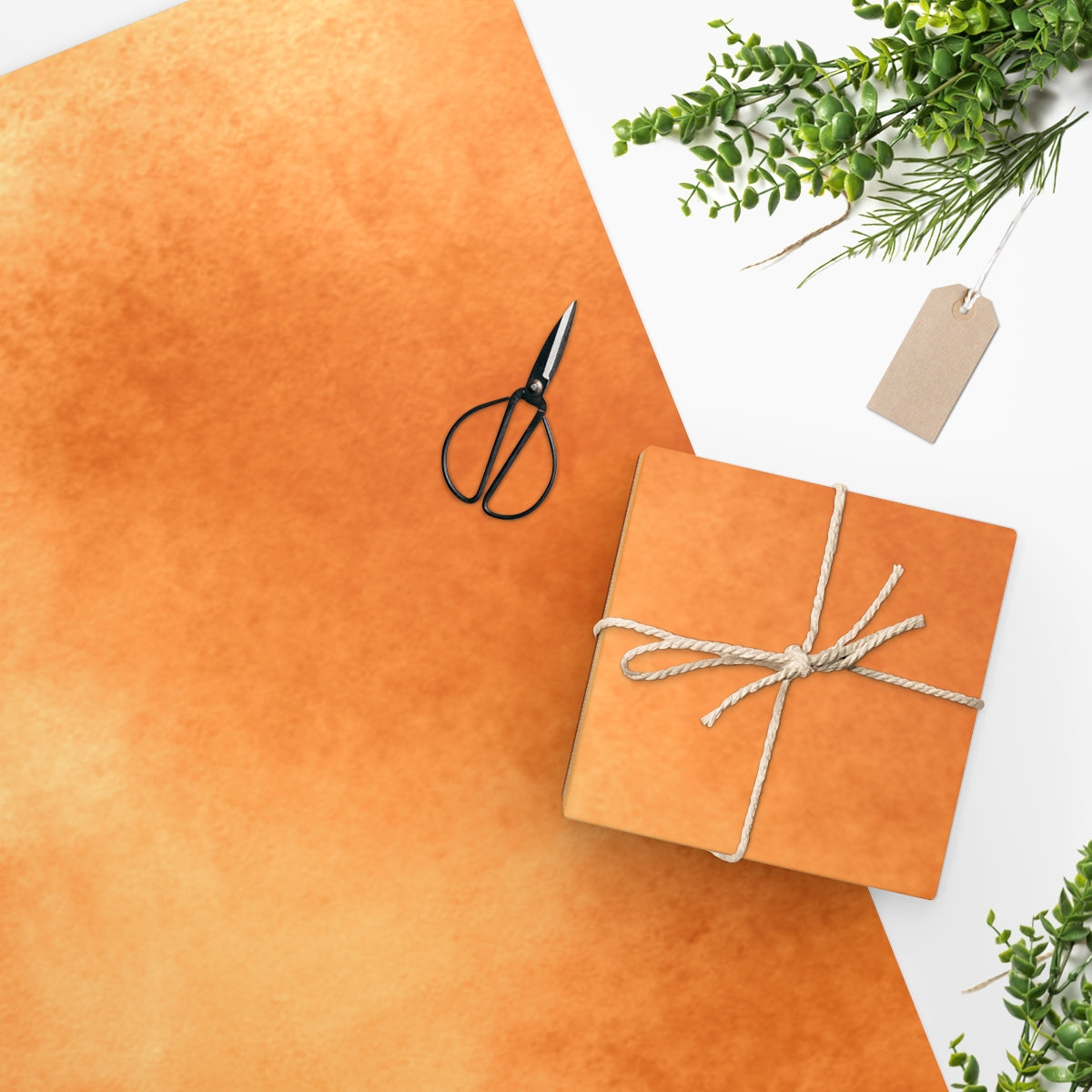 Orange Watercolor Solid Wrapping Paper