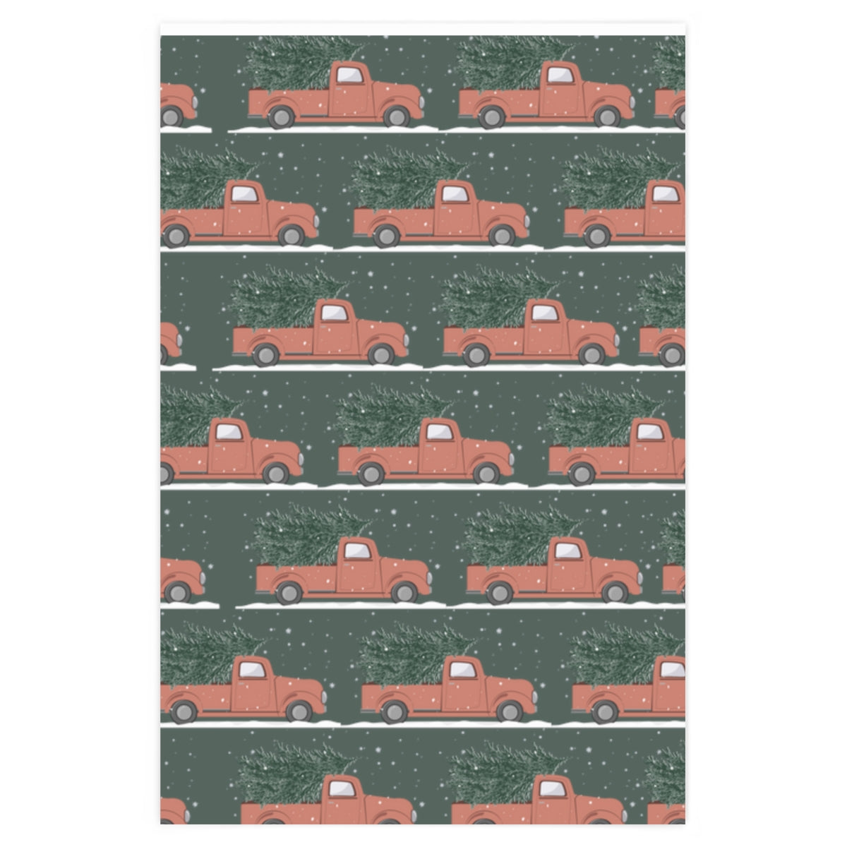 Green Christmas Truck Christmas Wrapping Paper