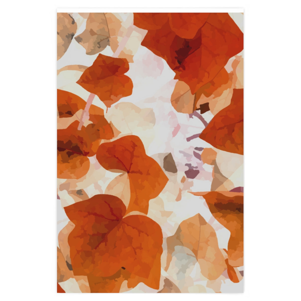 Orange Leaves Autumn Wrapping Paper
