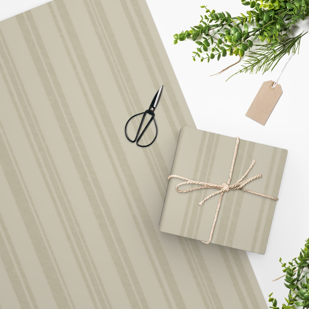 Beige Stripes Wrapping Paper