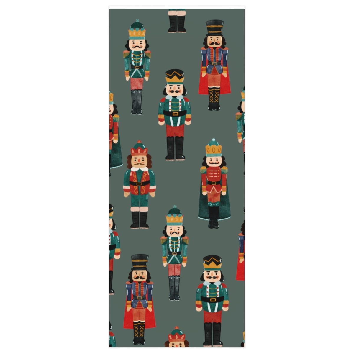 Green Nutcracker Friends Christmas Wrapping Paper