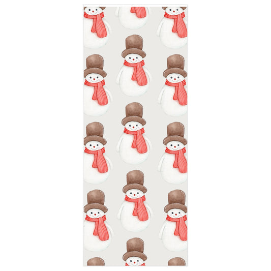White Cozy Snowman Christmas Wrapping Paper