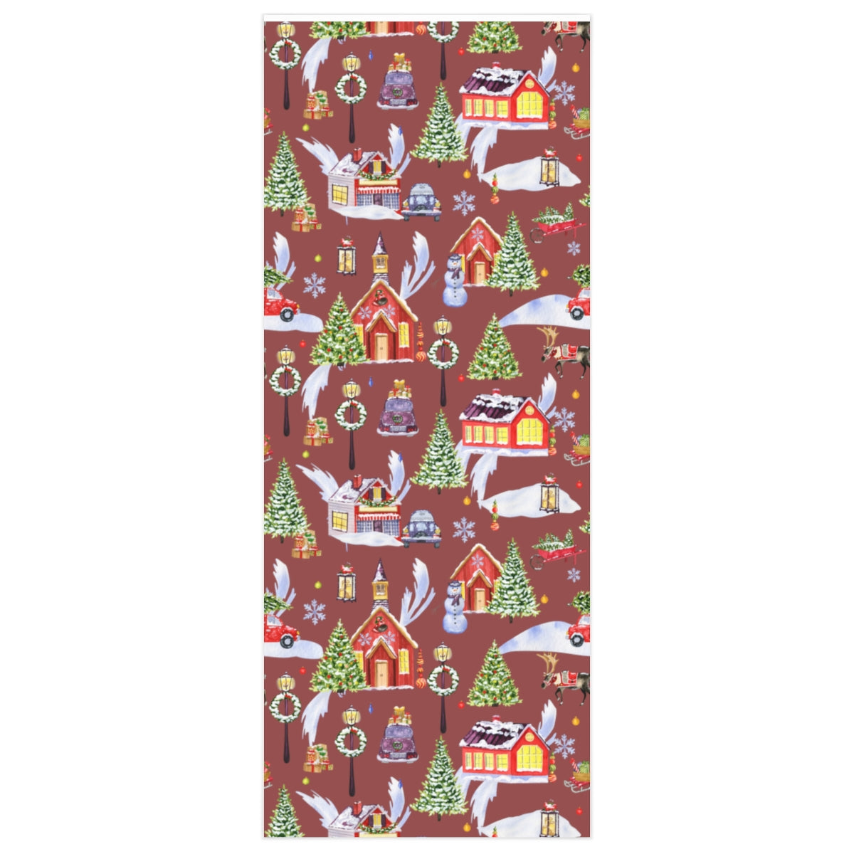 Red Silent Nights Christmas Wrapping Paper
