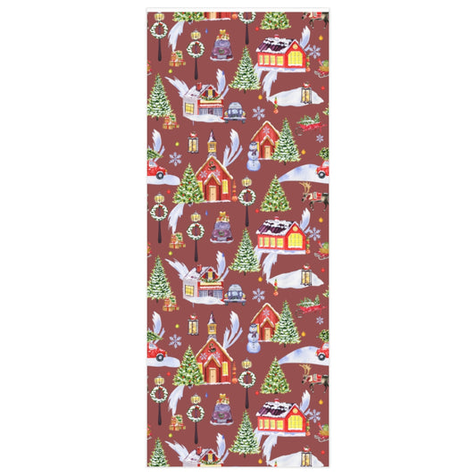 Red Silent Nights Christmas Wrapping Paper