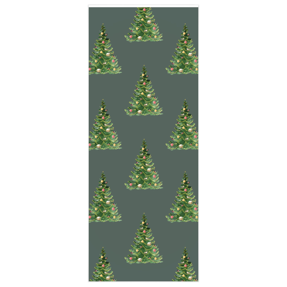 Green Decorated Tree Christmas Wrapping Paper