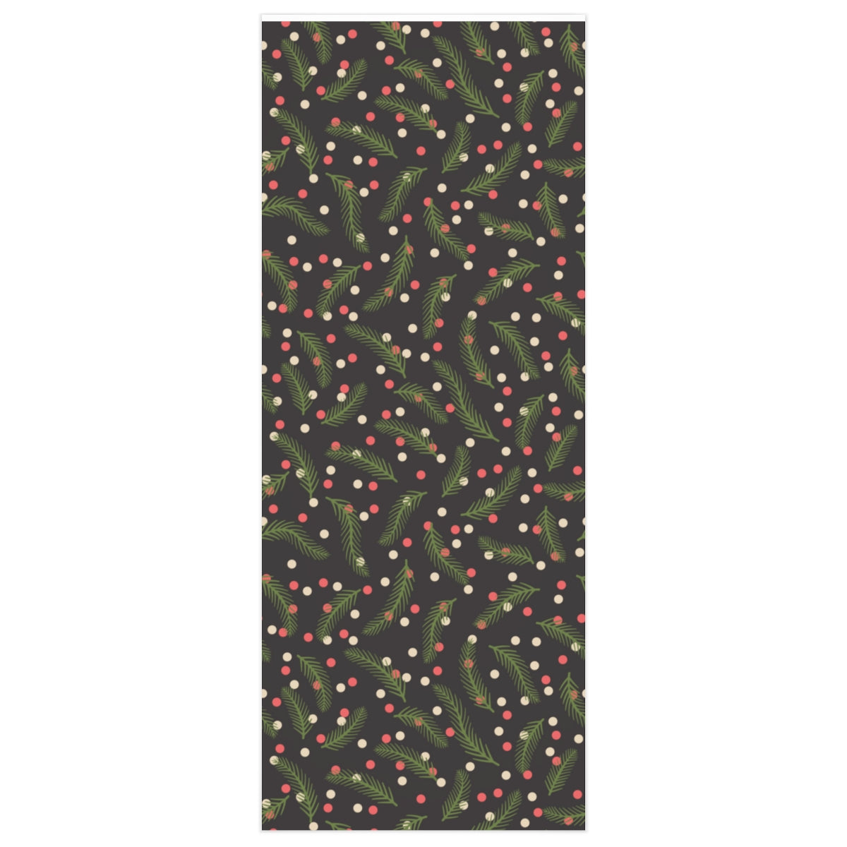 Black Holly Jolly Christmas Wrapping Paper