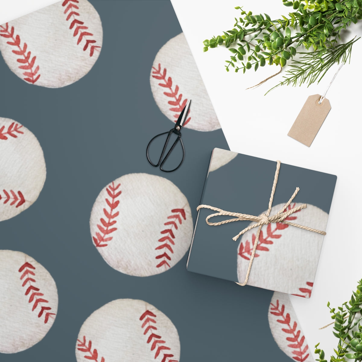 Blue Baseball Team Spirit Wrapping Paper