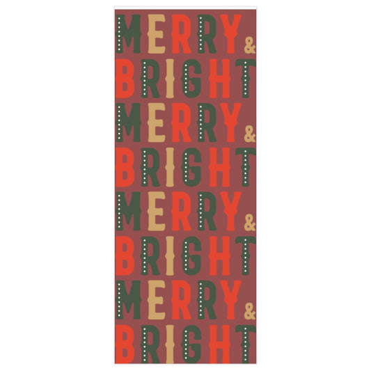 Red Merry & Bright Christmas Wrapping Paper