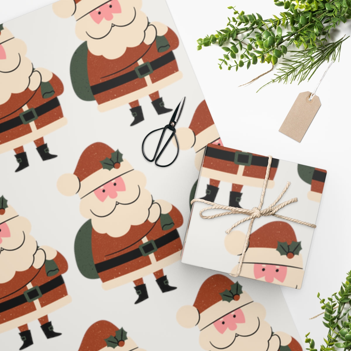 White Santa Claus Lane Christmas Wrapping Paper
