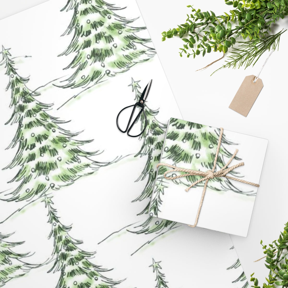 Water Color Tree Wrapping Paper