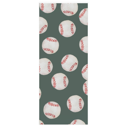 Green Baseball Team Spirit Wrapping Paper