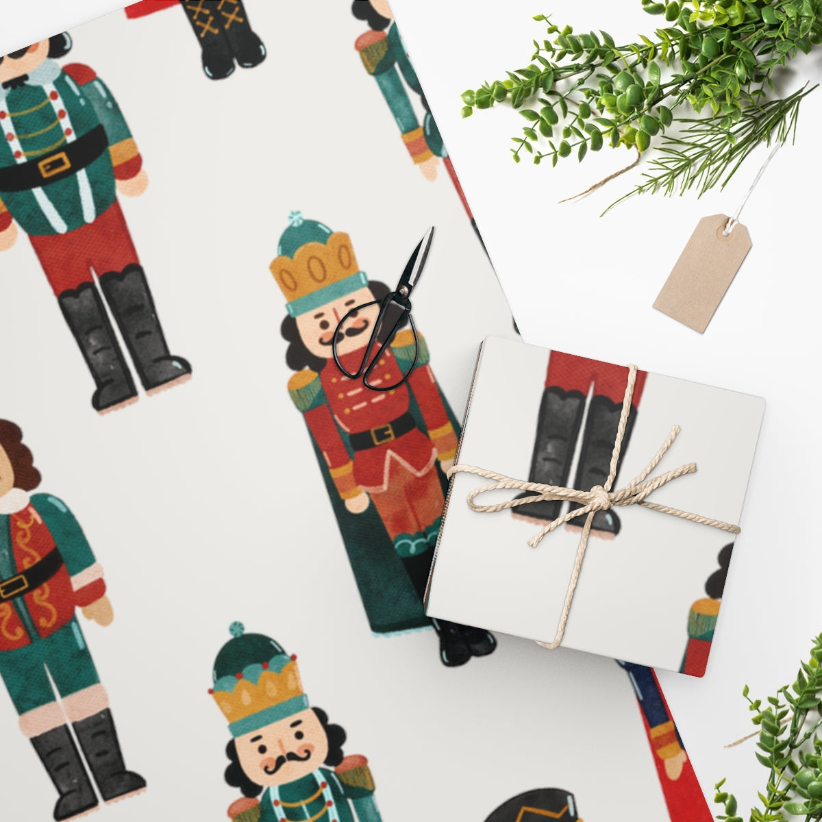 White Nutcracker Friends Christmas Wrapping Paper