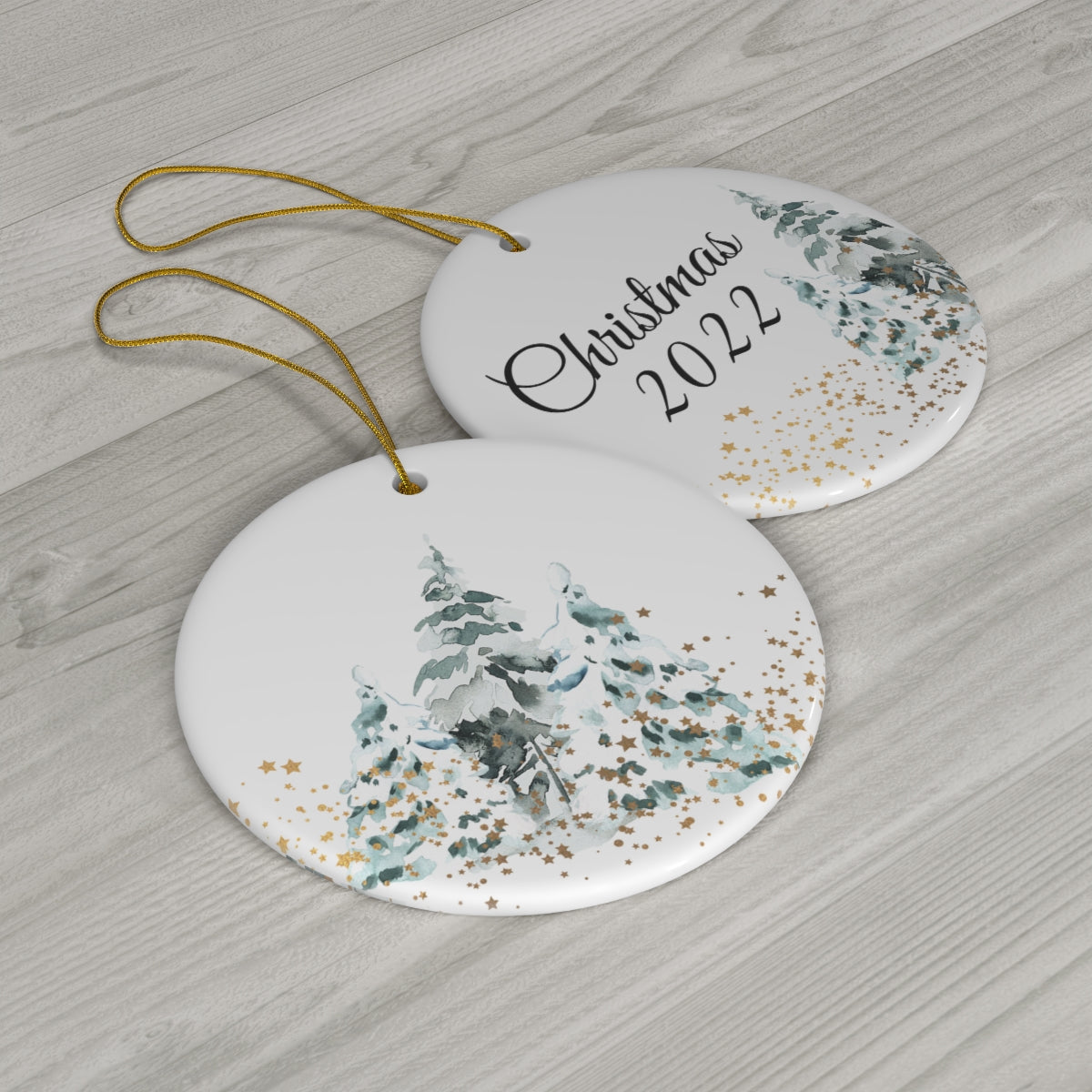 Snowy Tree Ornament 2022 Ceramic Ornament