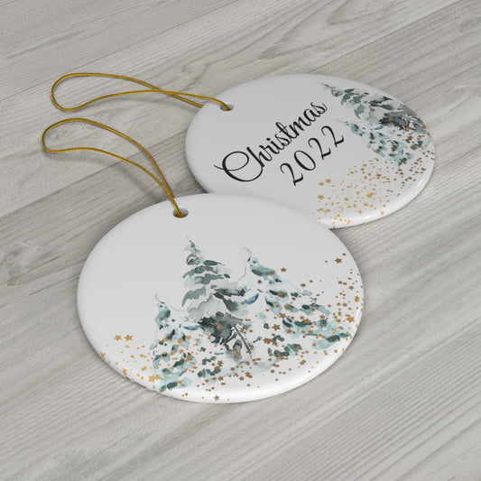 Snowy Tree Ornament 2022 Ceramic Ornament