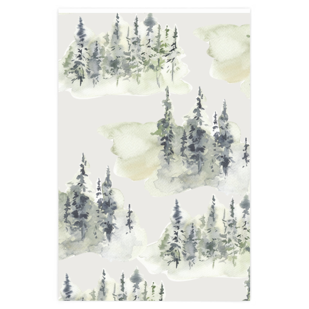 Watercolor Forest Christmas Wrapping Paper