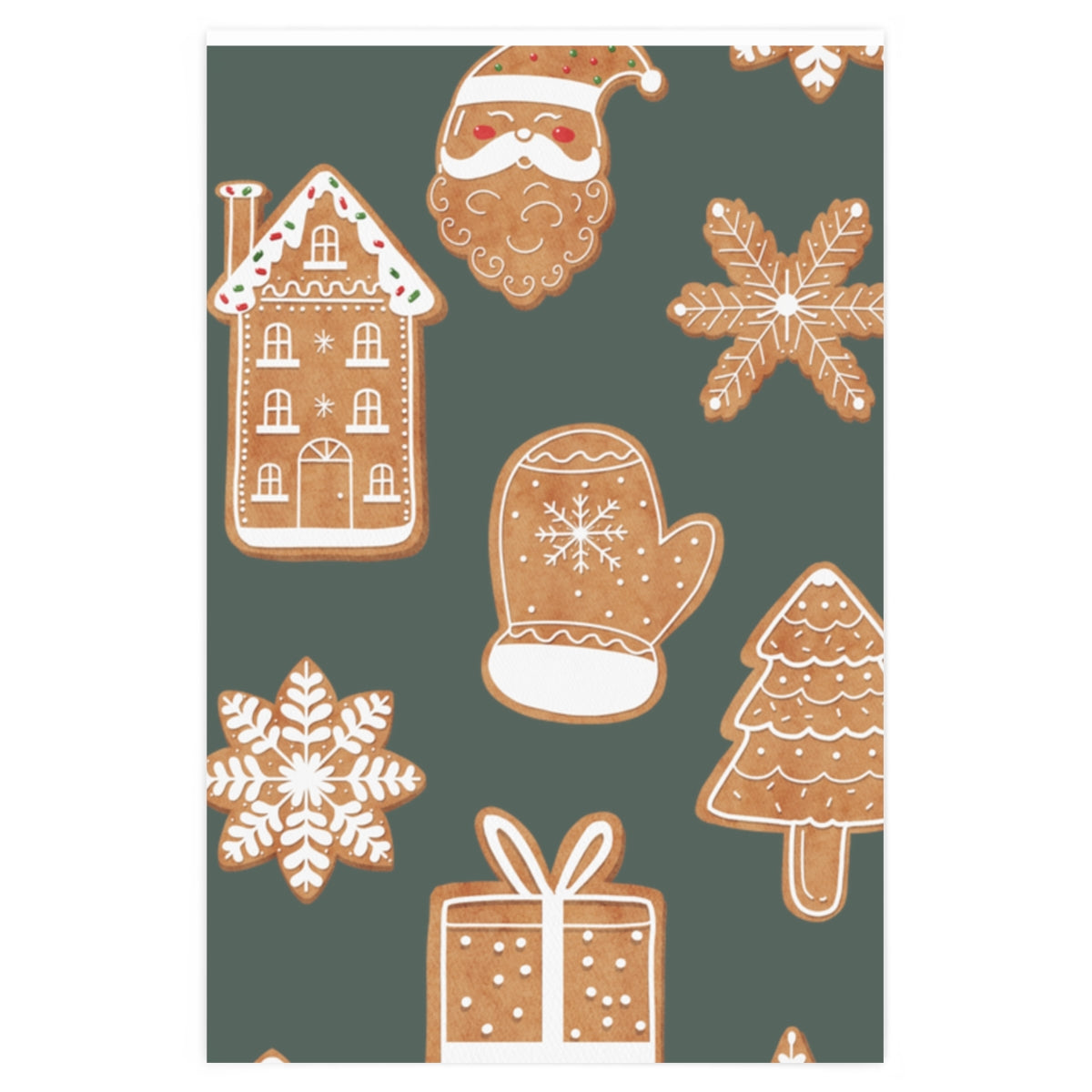 Green Cookie Collection Christmas Wrapping Paper
