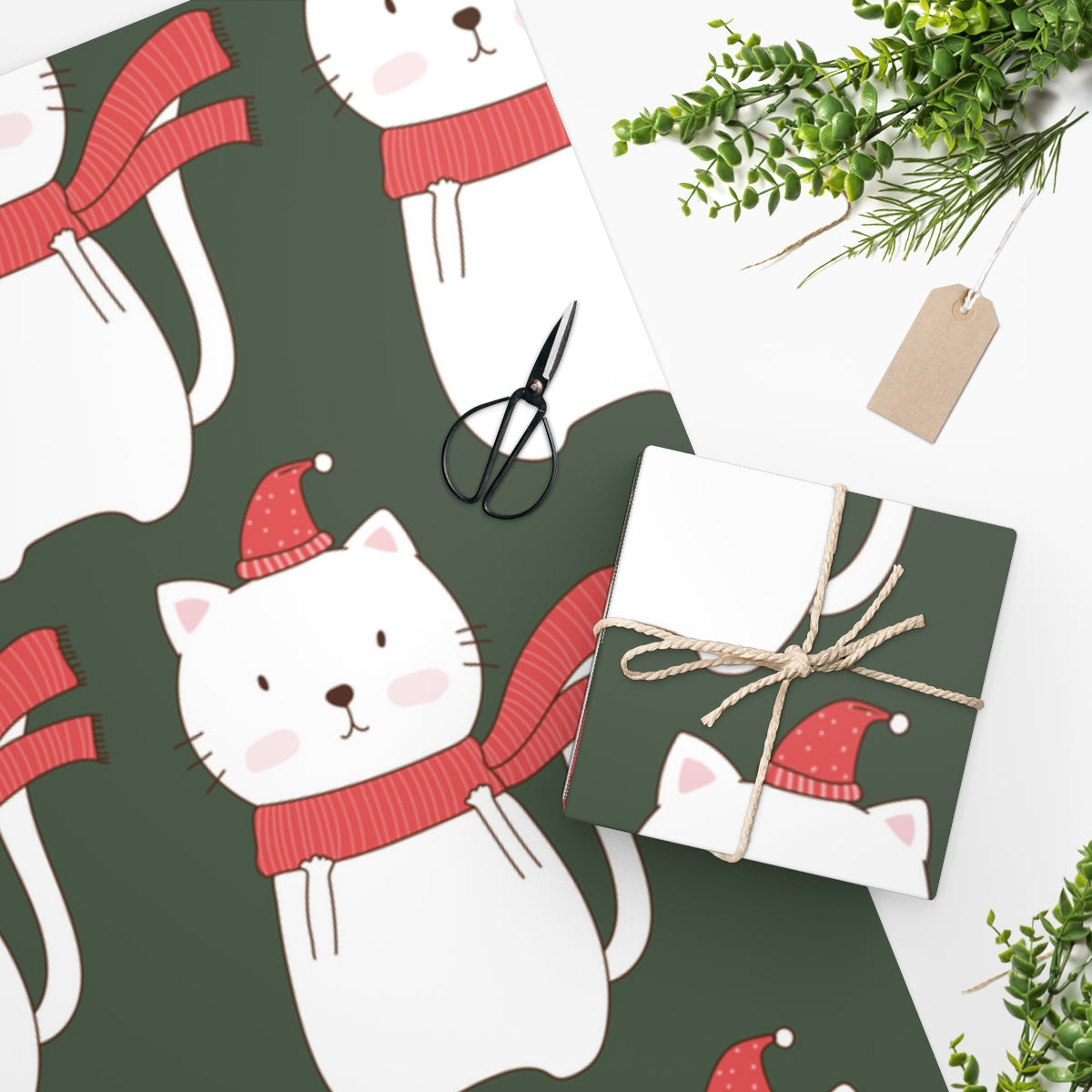 Cozy Kitty Cat Christmas Wrapping Paper