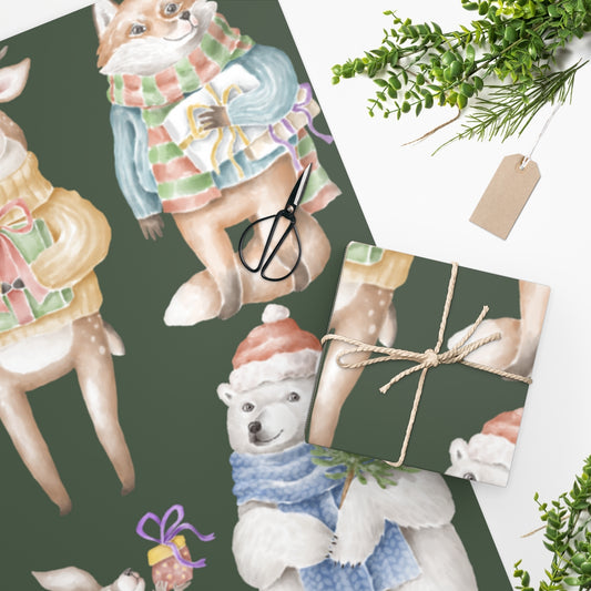Cozy Forest Friends Christmas Wrapping Paper
